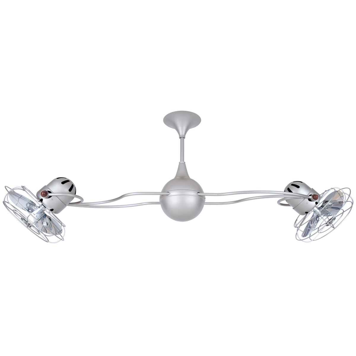 Matthews Fan Company Italo Ventania 53in Ceiling Fan | Brushed Nickel Metal Blades | Indoor Living Spaces | 60 x 14 x 14 in | Model IV-BN-MTL