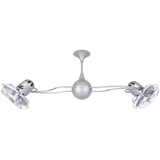 Matthews Fan Company Italo Ventania 53in Ceiling Fan | Brushed Nickel Metal Blades | Indoor Living Spaces | 60 x 14 x 14 in | Model IV-BN-MTL