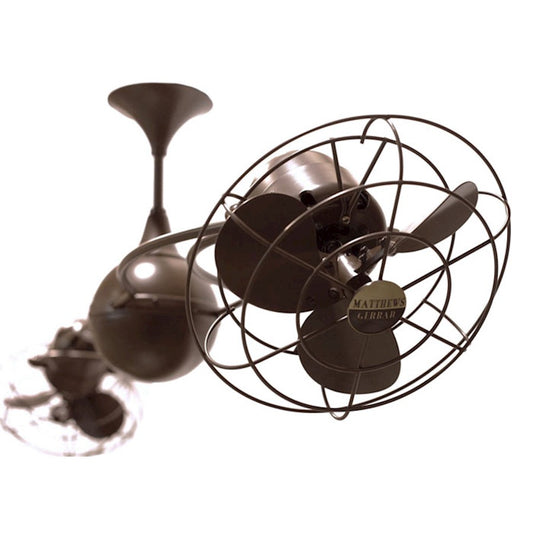 Matthews Fan Company Italo Ventania 60in Bronzette Metal Ceiling Fan | Industrial Bronzette and Metal | Living Room & Covered | Model IV-BZZT-MTL