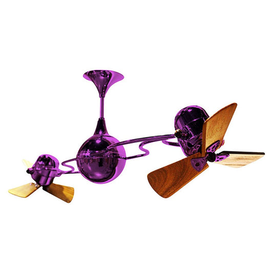 Matthews Fans Italo Ventania 62in 6-Blade Rotational Ceiling Fan | Contemporary Ametista & Mahogany Wood | Living Room | Model IV-LTPURPLE-WD