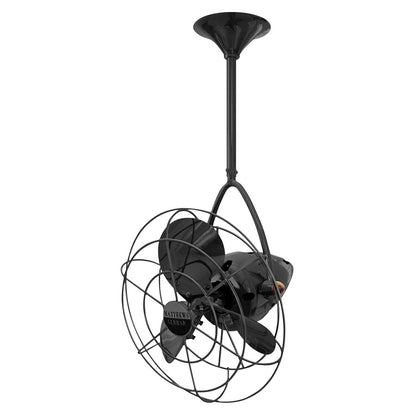 Matthews Fans Jarold 13in 3-Blade Directional Ceiling Fan | Contemporary Black Nickel and Metal Blades | Covered Patio & Sunroom | Model JD-BKN-MTL
