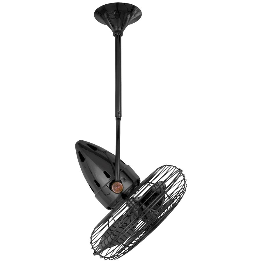 Matthews Fans Jarold 13in 3-Blade Directional Ceiling Fan | Contemporary Black Nickel and Metal Blades | Covered Patio & Sunroom | Model JD-BKN-MTL