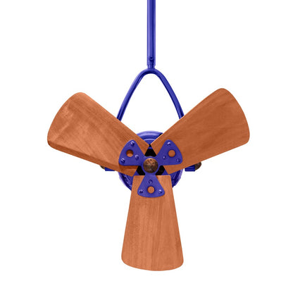 Matthews Fans Jarold 16in 3-Blade Directional Ceiling Fan | Contemporary Safira and Mahogany Wood Blades | Covered Patio & Sunroom | Model JD-BLUE-WD