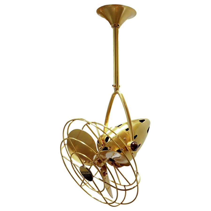 Matthews Fan Company Jarold Directional 16in Ceiling Fan | Brushed Nickel and Mahogany Wood | Indoor & Covered Patio | Model JD-BN-WD-DAMP