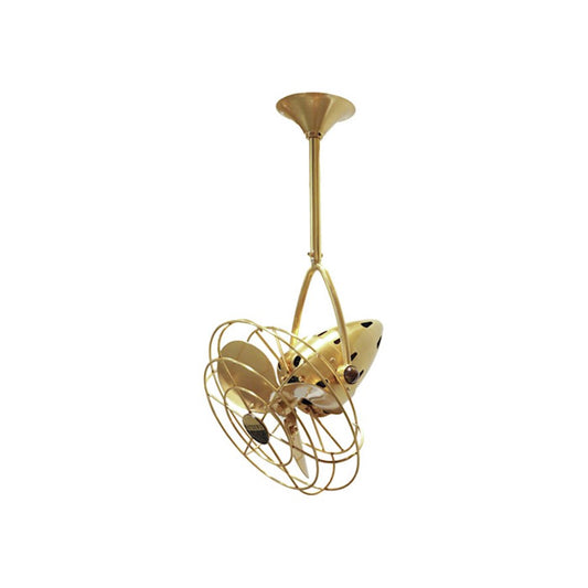 Matthews Fan Company Jarold Directional 16in Ceiling Fan | Brushed Brass and Metal Blades | Indoor & Covered Patio | Model JD-BRBR-MTL