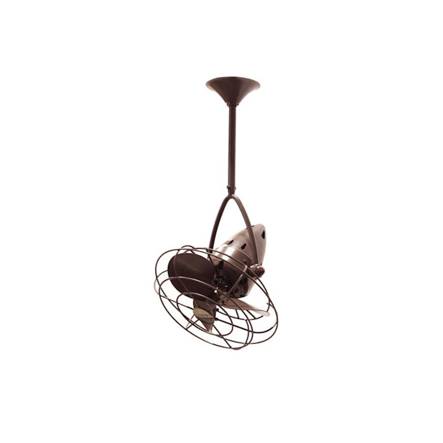 Matthews Fan Company Jarold Directional 16in Ceiling Fan | Bronzette and Metal | Indoor & Covered Patio | 13 x 16 x 16 in | Model JD-BZZT-MTL