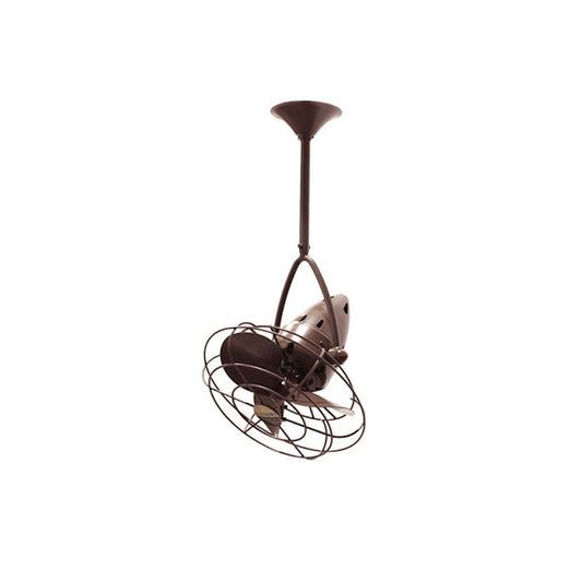 Matthews Fan Company Jarold Directional 16in Ceiling Fan | Bronzette and Metal | Indoor & Covered Patio | 13 x 16 x 16 in | Model JD-BZZT-MTL
