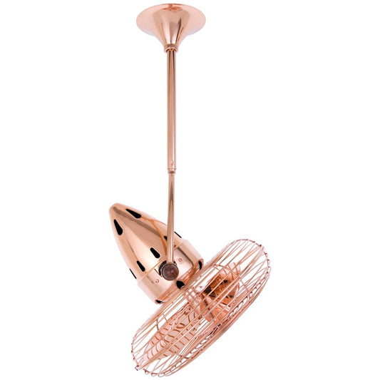 Matthews Fan Company Jarold Directional 16in Ceiling Fan | Polished Copper and Metal | Indoor & Covered Patio | 13 x 16 x 16 in | Model JD-CP-MTL
