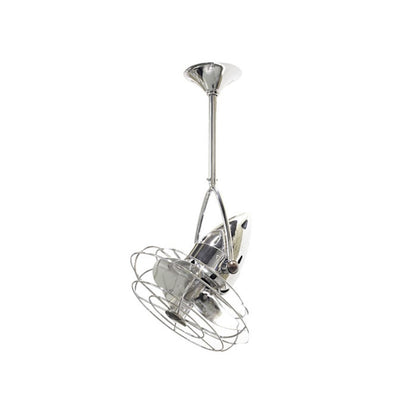 Matthews Fan Company Jarold Directional 16in Ceiling Fan | Chrome Steel and Metal Blades | Bedroom & Living Room | 13 x 16 x 16 in | Model JD-CR-MTL