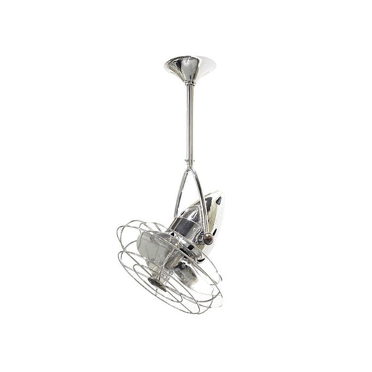 Matthews Fan Company Jarold Directional 16in Ceiling Fan | Chrome Steel and Metal Blades | Bedroom & Living Room | 13 x 16 x 16 in | Model JD-CR-MTL