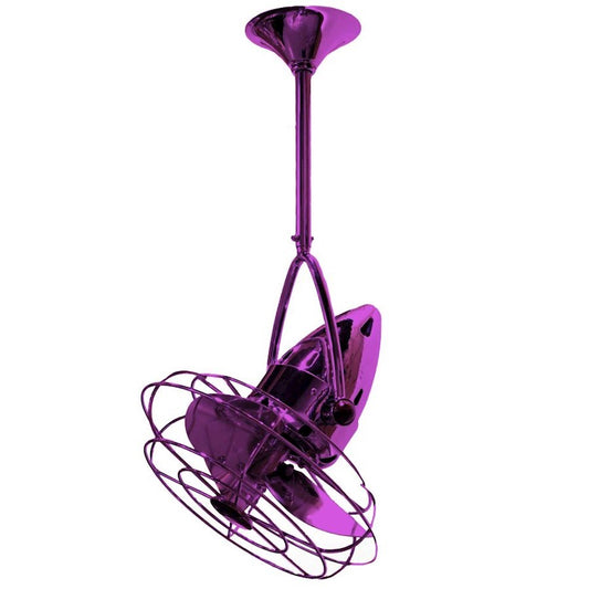Matthews Fans Jarold 16in 3-Blade Directional Ceiling Fan | Contemporary Ametista and Mahogany Wood | Bedroom & Living Room | Model JD-LTPURPLE-WD