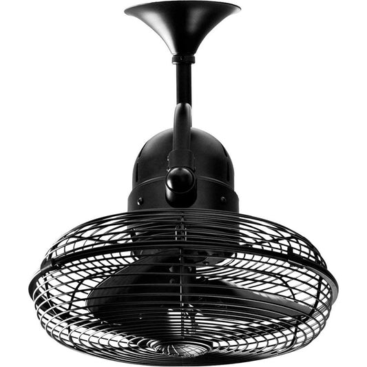 Matthews Fans Kaye 13in 3-Blade Oscillating Wall Fan | Matte Black Cast Aluminum | Covered Patio & Sunroom | 17.5 x 13 x 17.5 in | Model KC-BK