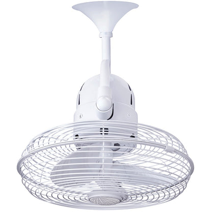 Matthews Fan Kaye Oscillating Wall Fan, Gloss White/Metal Wood Blades