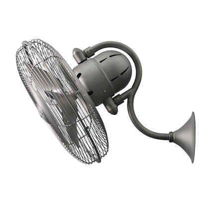Matthews Fan Laura 16in Wall Fan | Textured Bronze Cast Aluminum and Steel | Bedroom & Covered Patio | 16 x 14.5 in | Model LL-TB