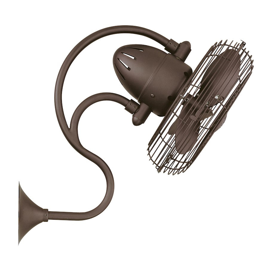 Matthews Fan Melody 20in Wall Fan | Textured Bronze Metal | Damp-Rated | 13 x 20 in | Model ME-TB