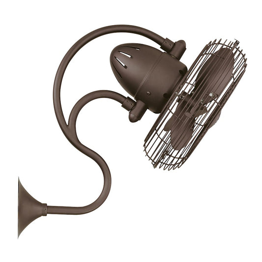 Matthews Fan Melody 20in Wall Fan | Textured Bronze Metal | Damp-Rated | 13 x 20 in | Model ME-TB