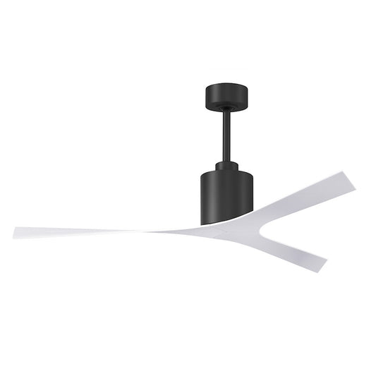 Matthews Fans Molly 56in 3-Blade Ceiling Fan | Contemporary Gloss White and Matte Black | Great Rooms & Open-Concept Living | Model MK-BK-WH