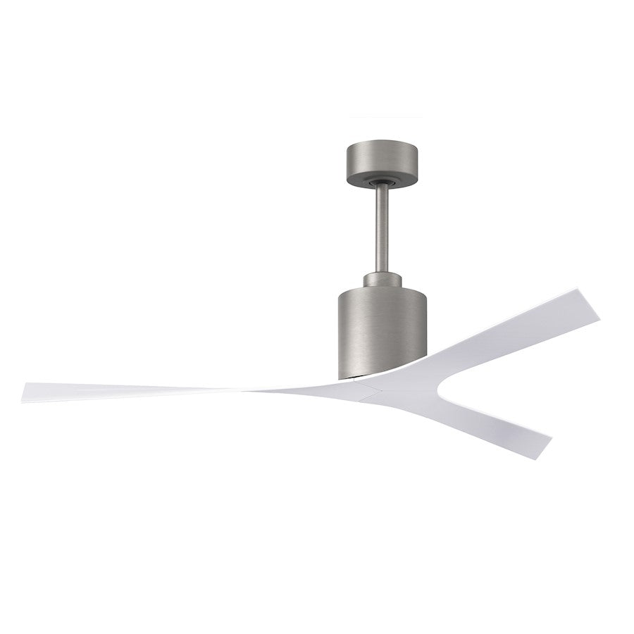 Matthews Fans Molly 56in 3-Blade Ceiling Fan | Brushed Nickel and Gloss White | Great Rooms & Covered Patios | 56 x 56 x 12 in | Model MK-BN-WH