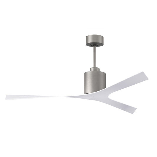 Matthews Fans Molly 56in 3-Blade Ceiling Fan | Brushed Nickel and Gloss White | Great Rooms & Covered Patios | 56 x 56 x 12 in | Model MK-BN-WH