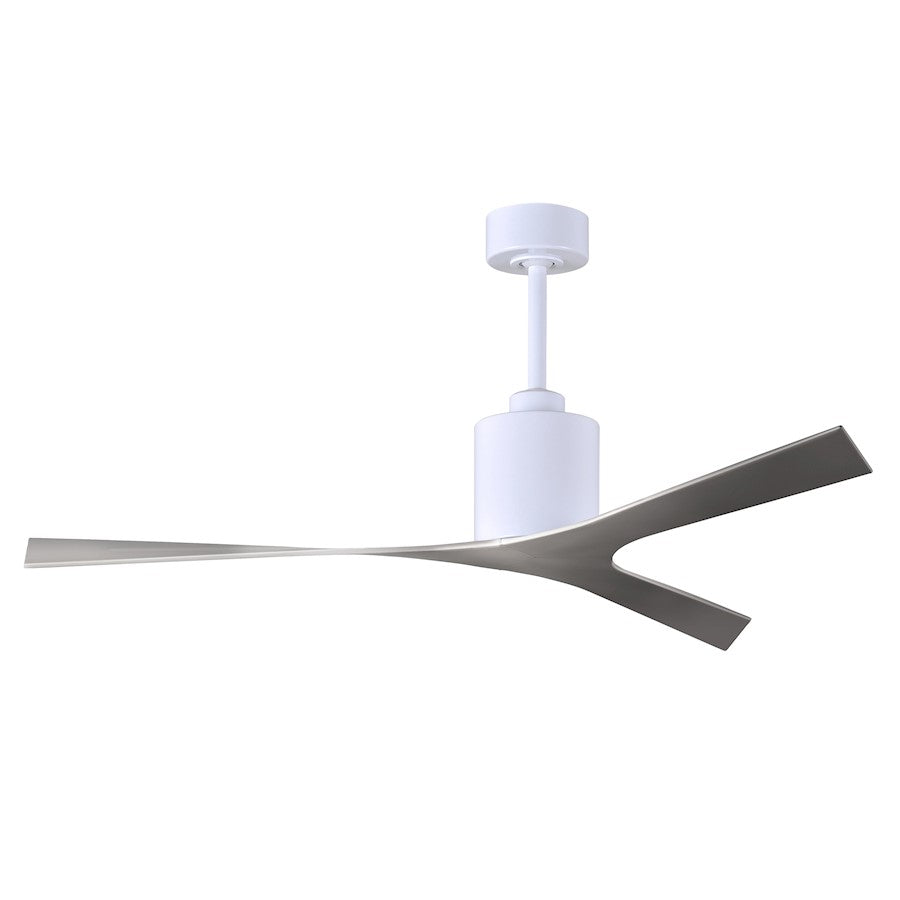Matthews Fans Molly 56in 3-Blade Ceiling Fan | Gloss White and Brushed Nickel | Great Rooms & Covered Patios | 56 x 56 x 12 in | Model MK-WH-BN