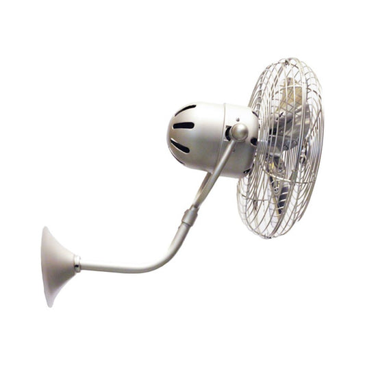 Matthews Fan Company Michelle Parede 19in Directional Wall Fan | Brushed Nickel Metal | Bedroom & Home Office | 13 x 20 x 16 in | Model MP-BN-MTL