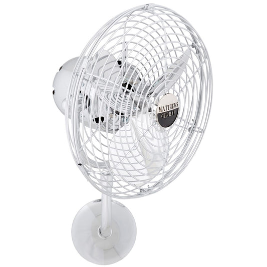 Matthews Fan Company Michelle Parede 19in Directional Wall Fan | Chrome Metal | Indoor Use | 13 x 20 x 16 in | Model MP-CR-MTL
