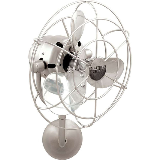 Matthews Fan Company Michelle Parede 19in Directional Wall Fan | Polished Brass Metal | Indoor & Outdoor Damp Locations | Model MP-PB-MTL