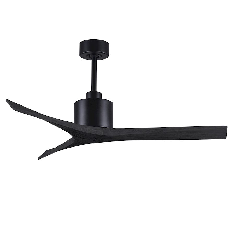 Matthews Fans Mollywood 52in 3-Blade Ceiling Fan | Contemporary Matte Black and Matte White Solid Wood Blades | Living Room | Model MW-BK-MWH-52