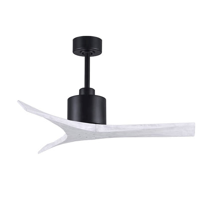 Matthews Fans Mollywood 52in 3-Blade Ceiling Fan | Contemporary Matte Black and Matte White Solid Wood Blades | Living Room | Model MW-BK-MWH-52