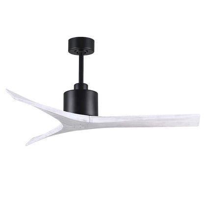 Matthews Fans Mollywood 52in 3-Blade Ceiling Fan | Contemporary Matte Black and Matte White Solid Wood Blades | Living Room | Model MW-BK-MWH-52