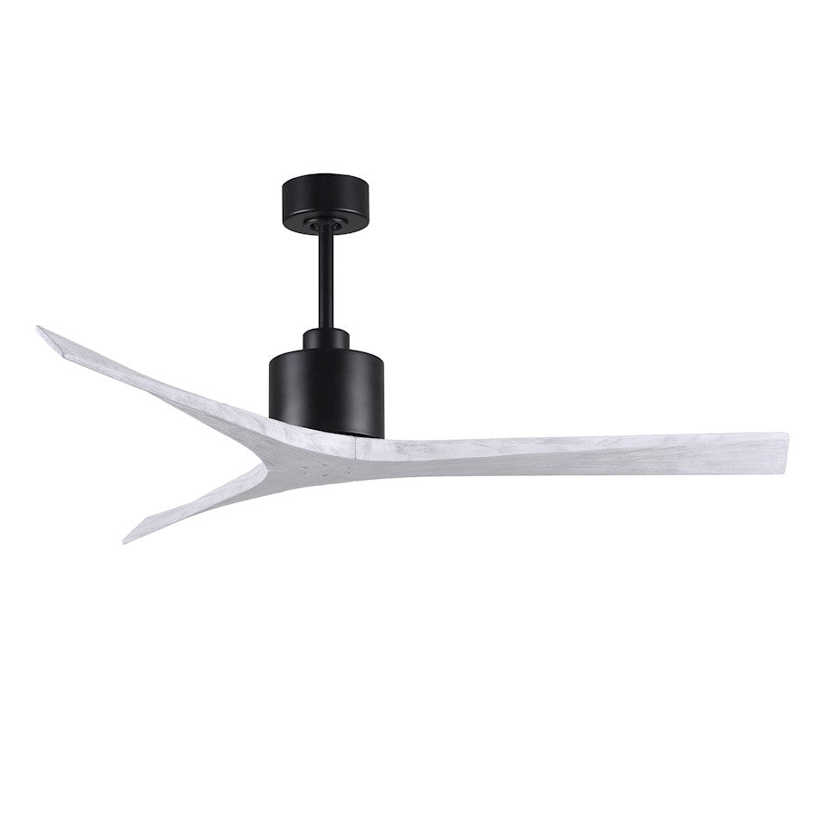Matthews Fans Mollywood 52in 3-Blade Ceiling Fan | Contemporary Matte Black and Matte White Solid Wood Blades | Living Room | Model MW-BK-MWH-52