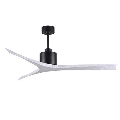 Matthews Fans Mollywood 52in 3-Blade Ceiling Fan | Contemporary Matte Black and Matte White Solid Wood Blades | Living Room | Model MW-BK-MWH-52