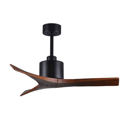 Matthews Fans Mollywood 60in 3-Blade Ceiling Fan | Contemporary Textured Bronze and Walnut Wood Blades | Living Room & Bedroom | Model MW-TB-WA-60