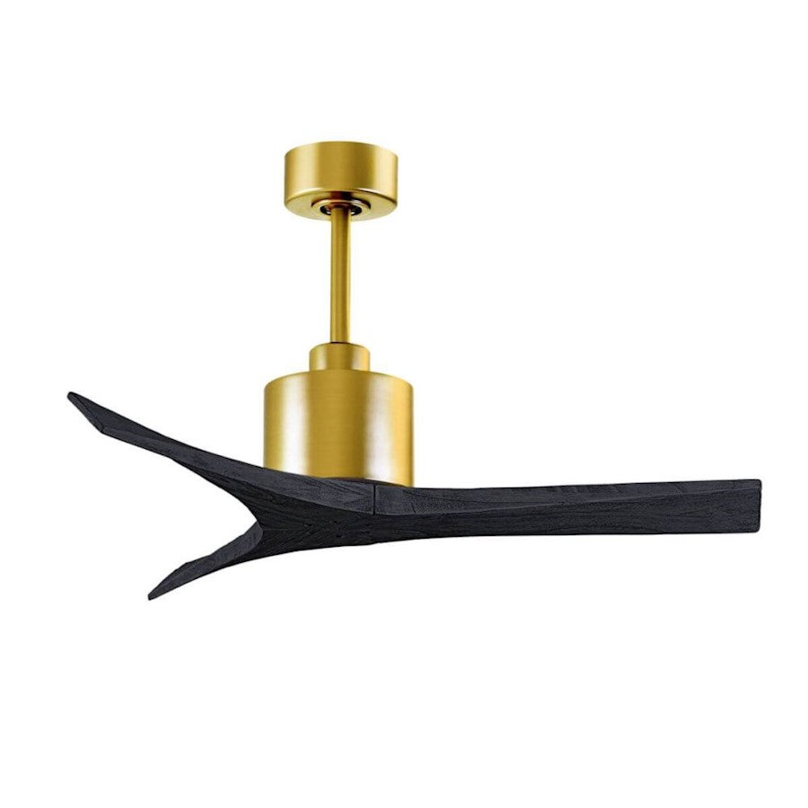 Matthews Fans Mollywood 42in Ceiling Fan | Brushed Brass and Matte White Solid Wood Blades | Bedroom & Office | 42 x 42 x 10 in | Model MW-BRBR-MWH-42