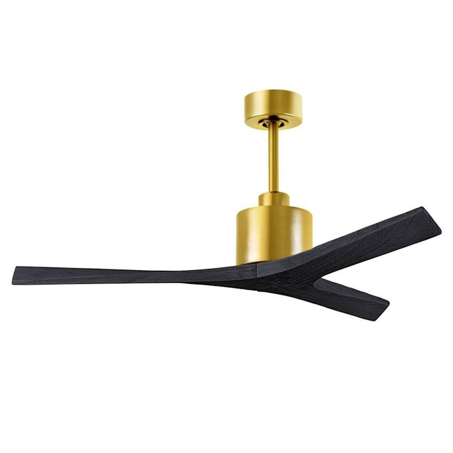 Matthews Fans Mollywood 42in Ceiling Fan | Brushed Brass and Matte White Solid Wood Blades | Bedroom & Office | 42 x 42 x 10 in | Model MW-BRBR-MWH-42