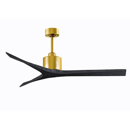 Matthews Fans Mollywood 42in Ceiling Fan | Brushed Brass and Matte White Solid Wood Blades | Bedroom & Office | 42 x 42 x 10 in | Model MW-BRBR-MWH-42
