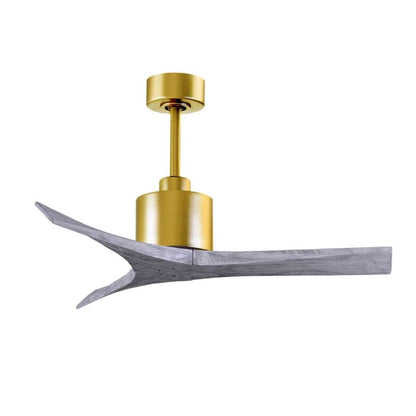 Matthews Fans Mollywood 42in Ceiling Fan | Brushed Brass and Matte White Solid Wood Blades | Bedroom & Office | 42 x 42 x 10 in | Model MW-BRBR-MWH-42