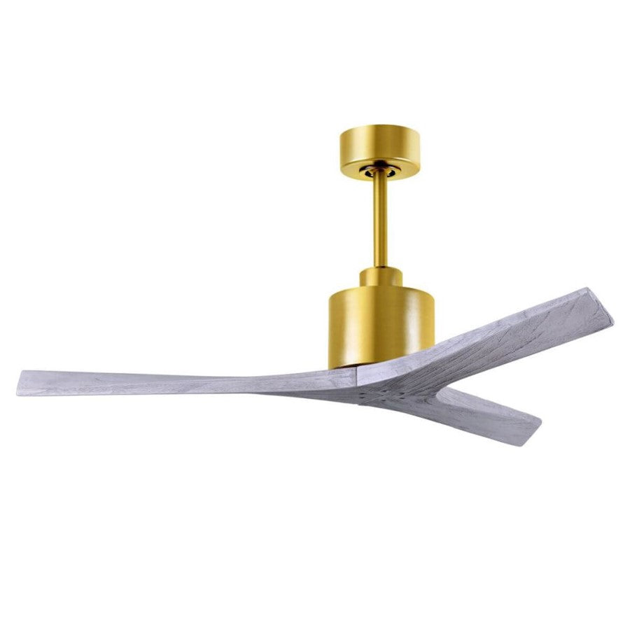 Matthews Fans Mollywood 42in Ceiling Fan | Brushed Brass and Matte White Solid Wood Blades | Bedroom & Office | 42 x 42 x 10 in | Model MW-BRBR-MWH-42