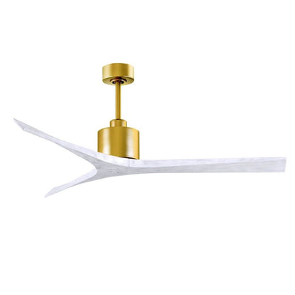 Matthews Fans Mollywood 42in Ceiling Fan | Brushed Brass and Matte White Solid Wood Blades | Bedroom & Office | 42 x 42 x 10 in | Model MW-BRBR-MWH-42