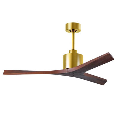 Matthews Fans Mollywood 42in Ceiling Fan | Brushed Brass and Matte White Solid Wood Blades | Bedroom & Office | 42 x 42 x 10 in | Model MW-BRBR-MWH-42