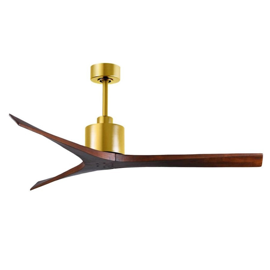 Matthews Fans Mollywood 42in Ceiling Fan | Brushed Brass and Matte White Solid Wood Blades | Bedroom & Office | 42 x 42 x 10 in | Model MW-BRBR-MWH-42