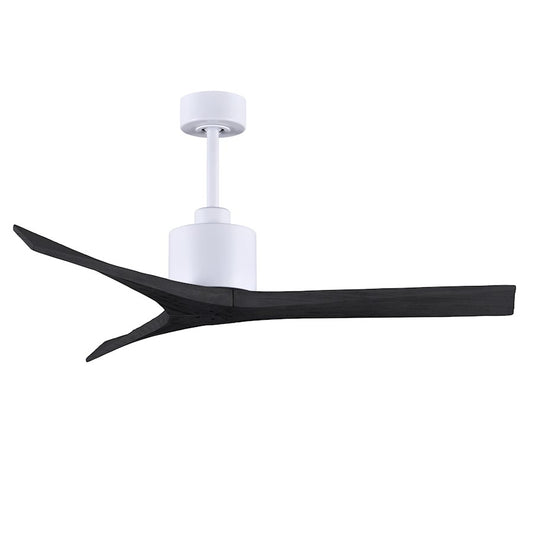 Matthews Fans Mollywood 52in 3-Blade Ceiling Fan | Matte White Solid Wood Blades | Living Room & Bedroom | 52 x 52 x 10 in | Model MW-MWH-MWH-52