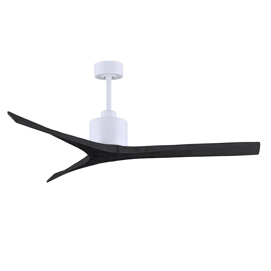 Matthews Fans Mollywood 52in 3-Blade Ceiling Fan | Matte White Solid Wood Blades | Living Room & Bedroom | 52 x 52 x 10 in | Model MW-MWH-MWH-52