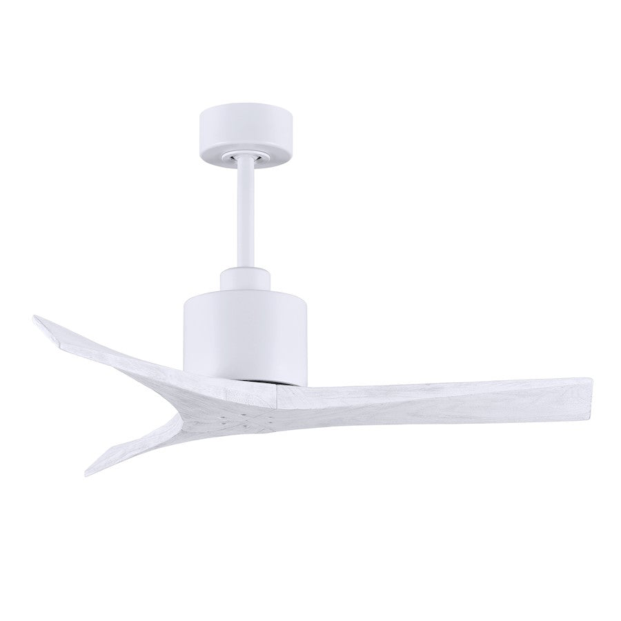 Matthews Fans Mollywood 52in 3-Blade Ceiling Fan | Matte White Solid Wood Blades | Living Room & Bedroom | 52 x 52 x 10 in | Model MW-MWH-MWH-52