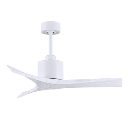 Matthews Fans Mollywood 52in 3-Blade Ceiling Fan | Matte White Solid Wood Blades | Living Room & Bedroom | 52 x 52 x 10 in | Model MW-MWH-MWH-52