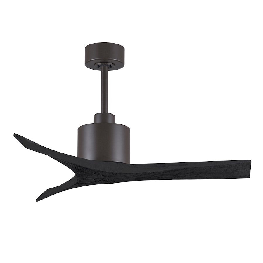 Matthews Fans Mollywood 60in 3-Blade Ceiling Fan | Contemporary Textured Bronze and Matte White Solid Wood | Living Room | Model MW-TB-MWH-60