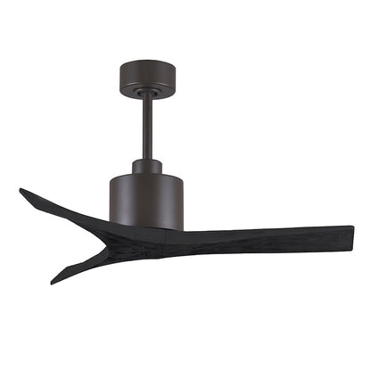 Matthews Fans Mollywood 60in 3-Blade Ceiling Fan | Contemporary Textured Bronze and Matte White Solid Wood | Living Room | Model MW-TB-MWH-60