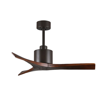 Matthews Fans Mollywood 60in 3-Blade Ceiling Fan | Contemporary Textured Bronze and Walnut Wood Blades | Living Room & Bedroom | Model MW-TB-WA-60