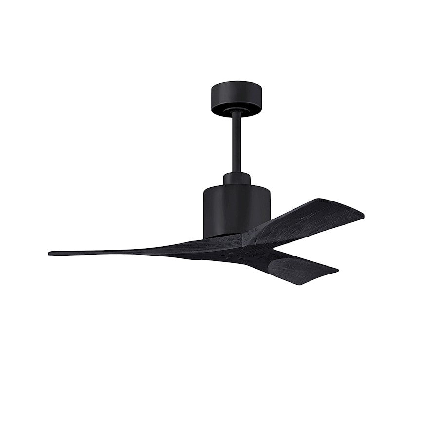 Matthews Fans Nan 42in 3-Blade Ceiling Fan | Contemporary Textured Bronze and Walnut Solid Wood | Bedroom & Living Room | Model NK-TB-WA-42