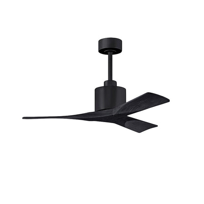 Matthews Fans Nan 42in 3-Blade Ceiling Fan | Contemporary Textured Bronze and Walnut Solid Wood | Bedroom & Living Room | Model NK-TB-WA-42